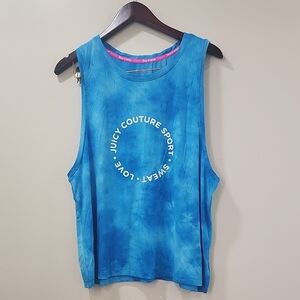 Juicy Couture Blue Muscle Tee with Tie-Dye Effect